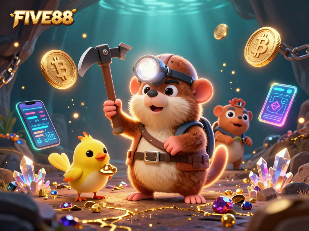 Experience the thrill of gaming at FIVE88 with vibrant characters exploring treasure-laden depths.