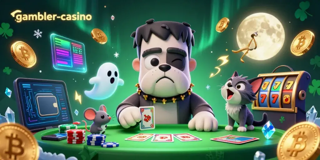 Spela slots med gambler-casino: Skrämmande bulldog och mystisk mus på spöklikt bord